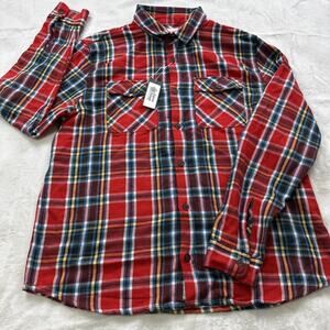 Alpine Design Heavyweight Flannel Shirt Men’s Size XL Red Blue Yellow Plaid New